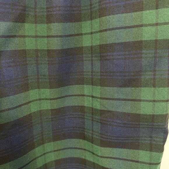 CHAPS Blue Green Tartan Plaid Ankle Pants Women 16 Stretch Side Zip Prep Holiday - Picture 6 of 9